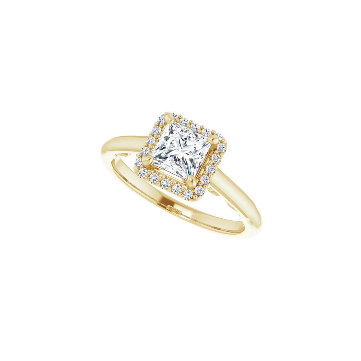Square Halo-Style Engagement Ring Semi-Mount - gallery - Series 123082
