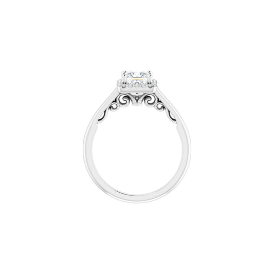 Square Halo-Style Engagement Ring Semi-Mount - gallery - Series 123082