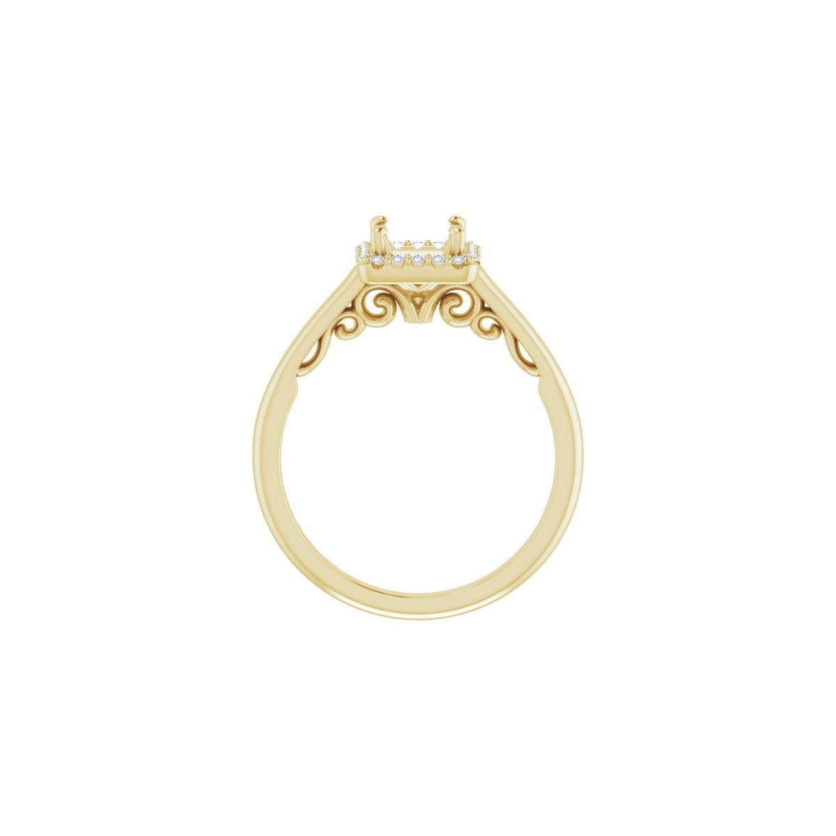 Square Halo-Style Engagement Ring Semi-Mount - gallery - Series 123082