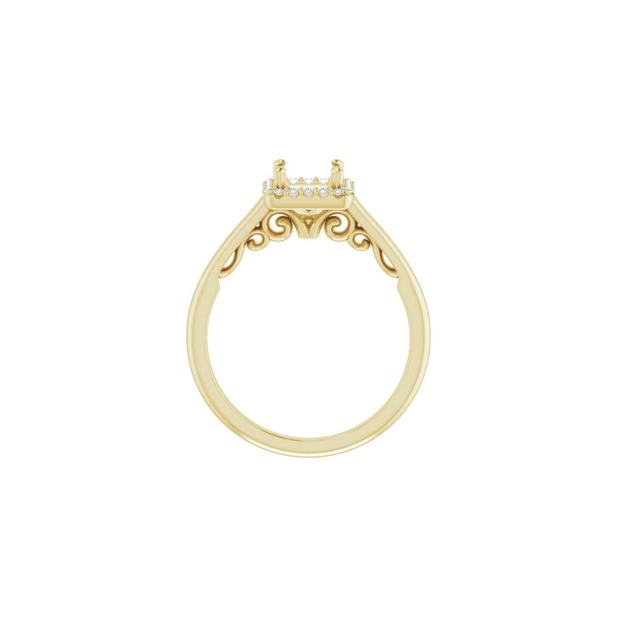 Square Halo-Style Engagement Ring Semi-Mount - gallery - Series 123082