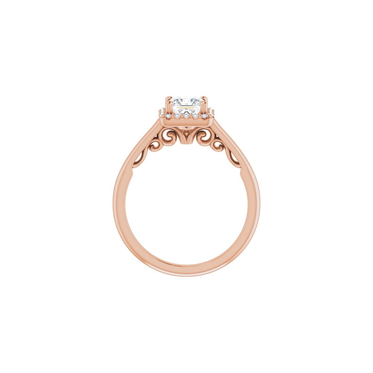 Square Halo-Style Engagement Ring Semi-Mount - gallery - Series 123082