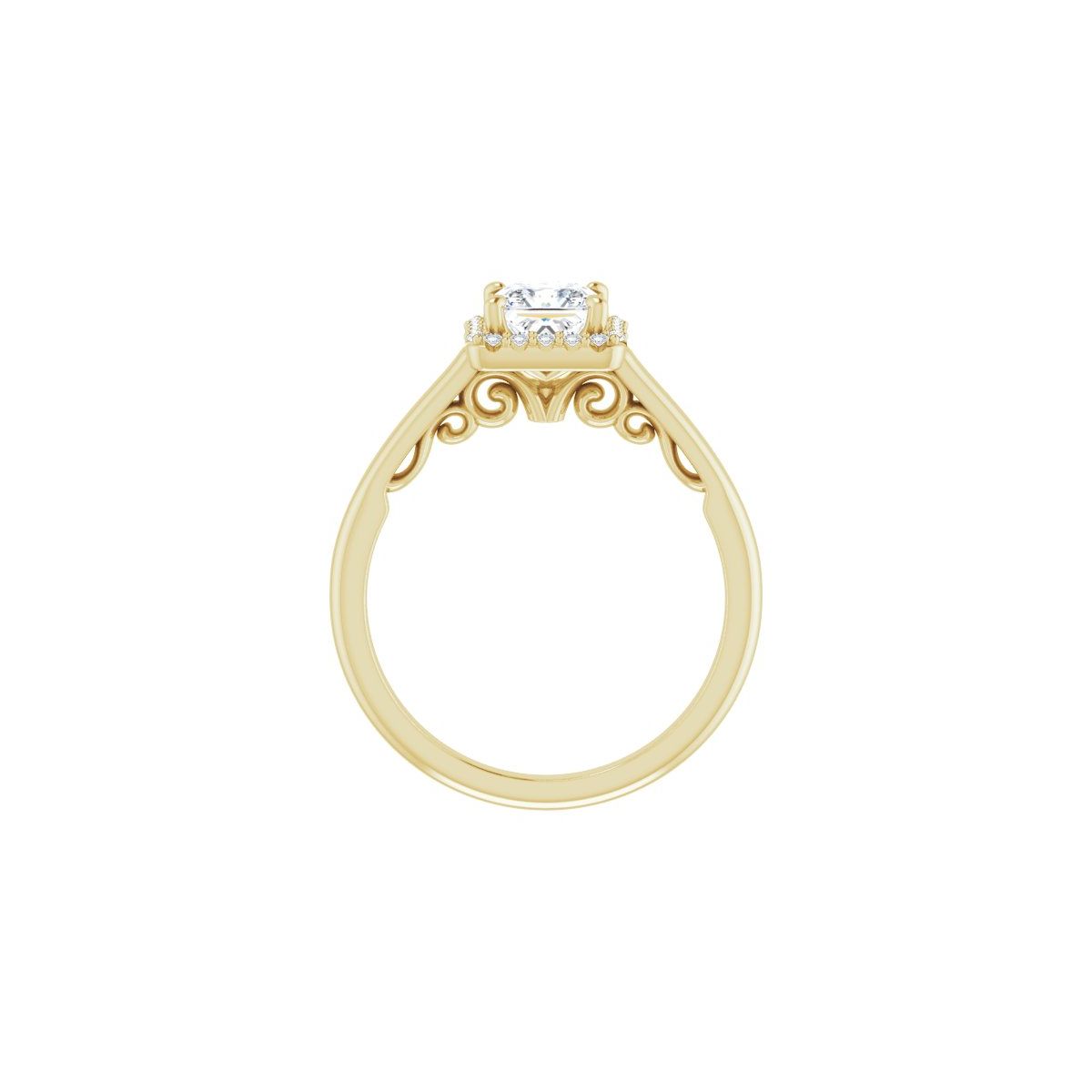 Square Halo-Style Engagement Ring Semi-Mount - gallery - Series 123082
