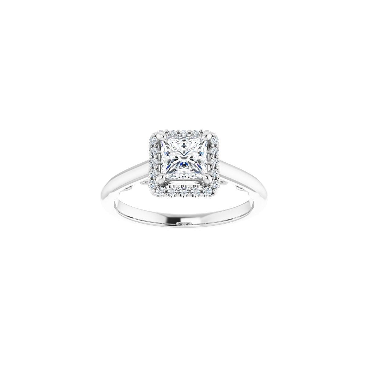 Square Halo-Style Engagement Ring Semi-Mount - gallery - Series 123082