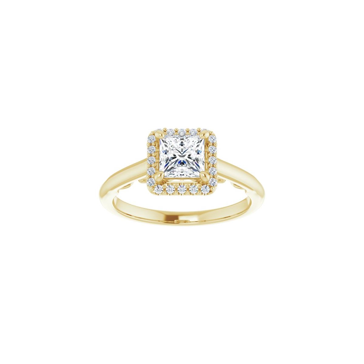 Square Halo-Style Engagement Ring Semi-Mount - gallery - Series 123082