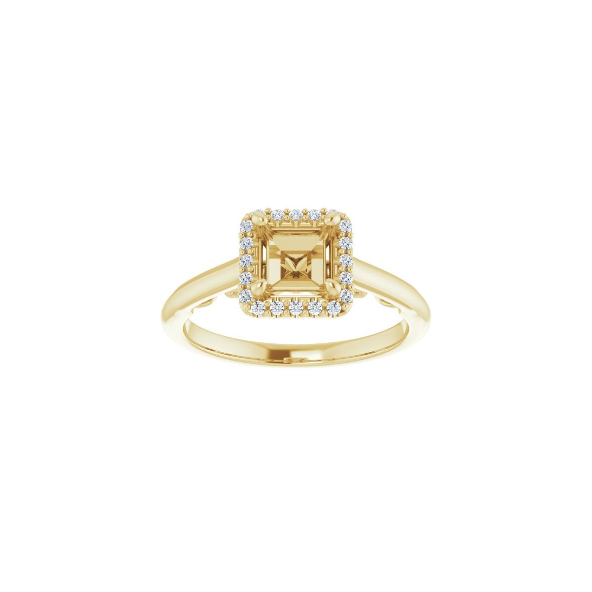 Square Halo-Style Engagement Ring Semi-Mount - gallery - Series 123082