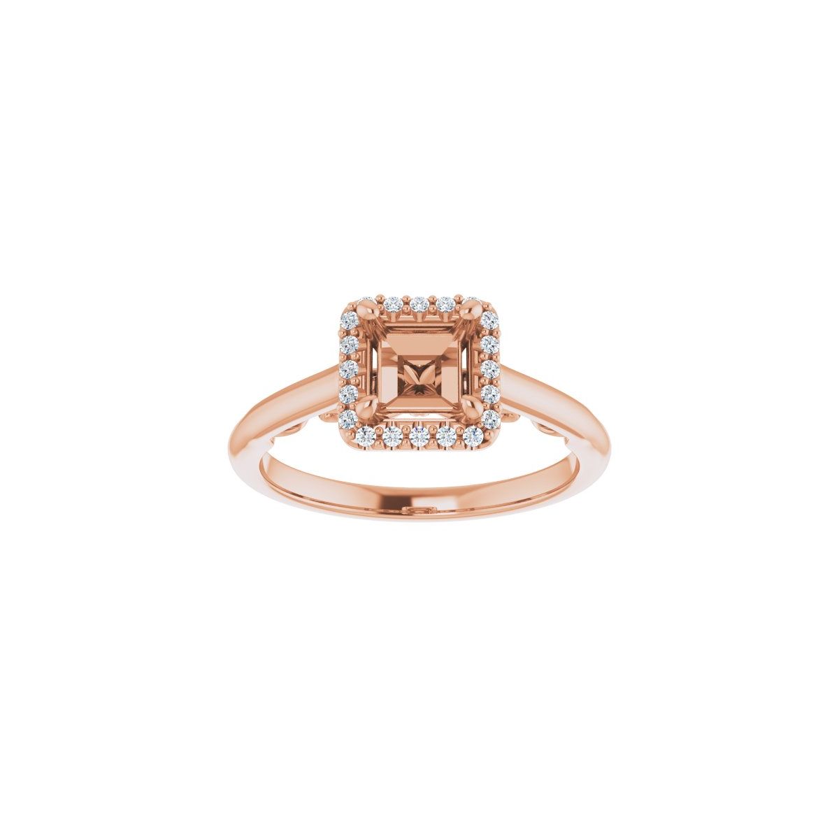 Square Halo-Style Engagement Ring Semi-Mount - gallery - Series 123082