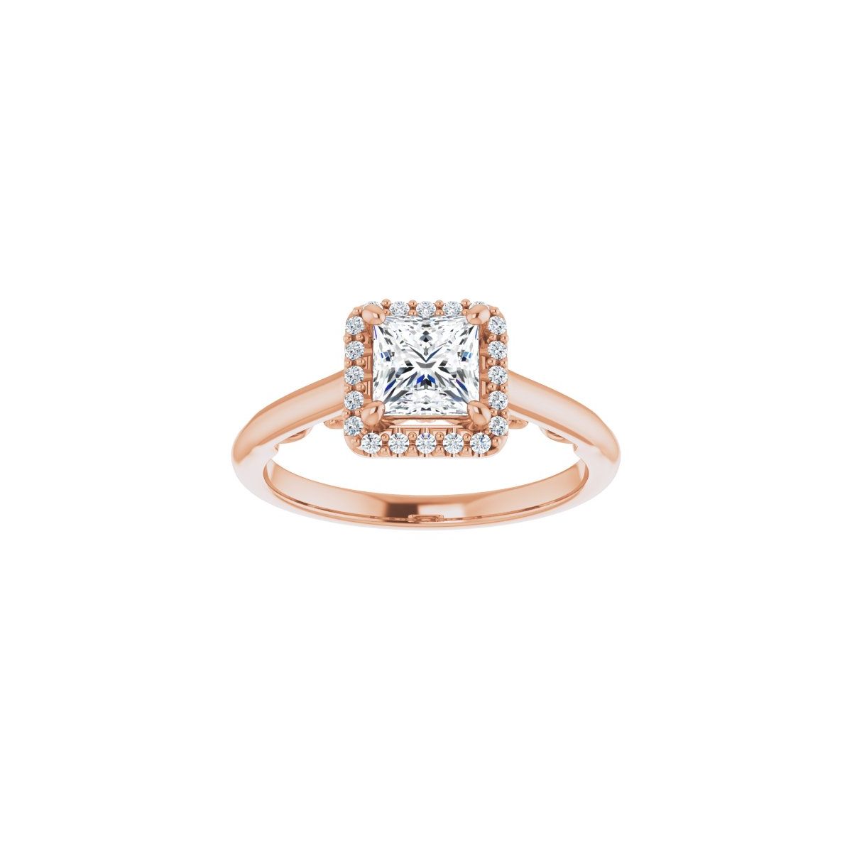 Square Halo-Style Engagement Ring Semi-Mount - gallery - Series 123082