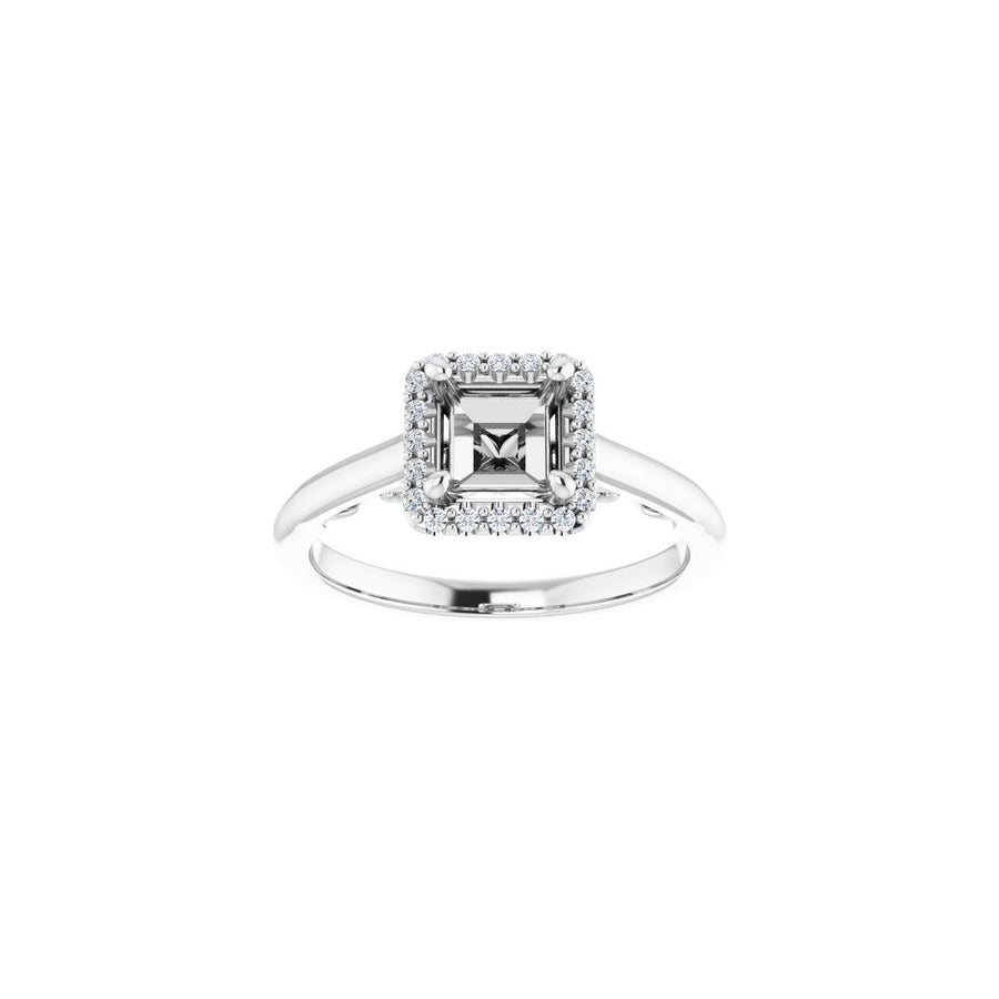 Square Halo-Style Engagement Ring Semi-Mount - gallery - Series 123082