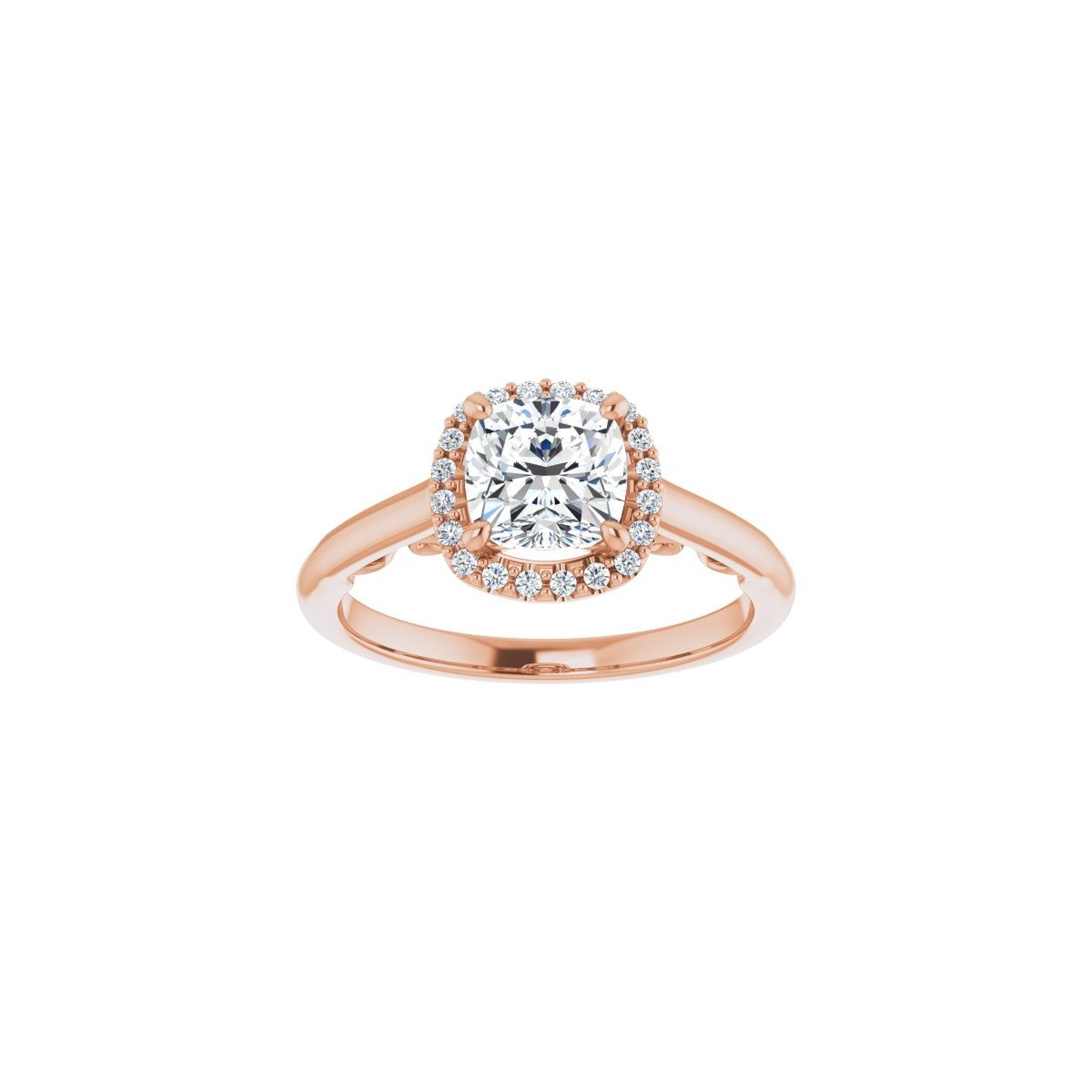 Cushion Halo-Style Engagement Ring Semi-Mount - gallery - Series 123082