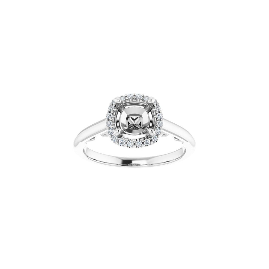 Cushion Halo-Style Engagement Ring Semi-Mount - gallery - Series 123082