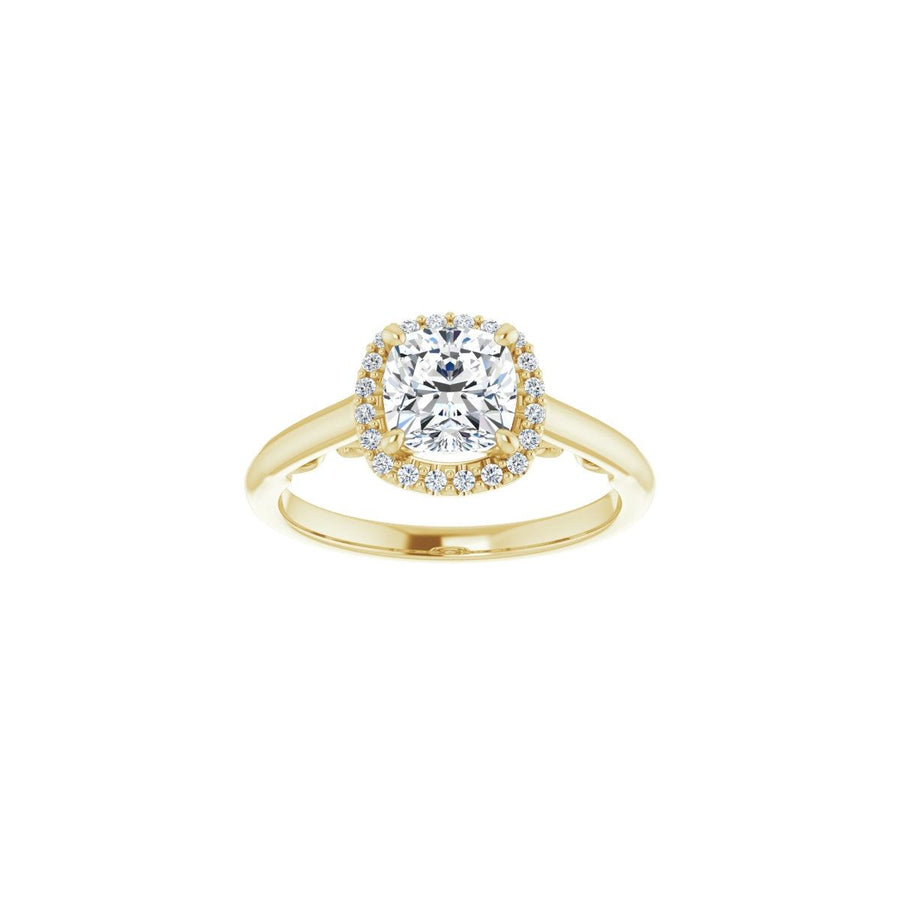 Cushion Halo-Style Engagement Ring Semi-Mount - gallery - Series 123082