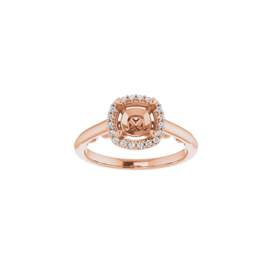 Cushion Halo-Style Engagement Ring Semi-Mount - gallery - Series 123082