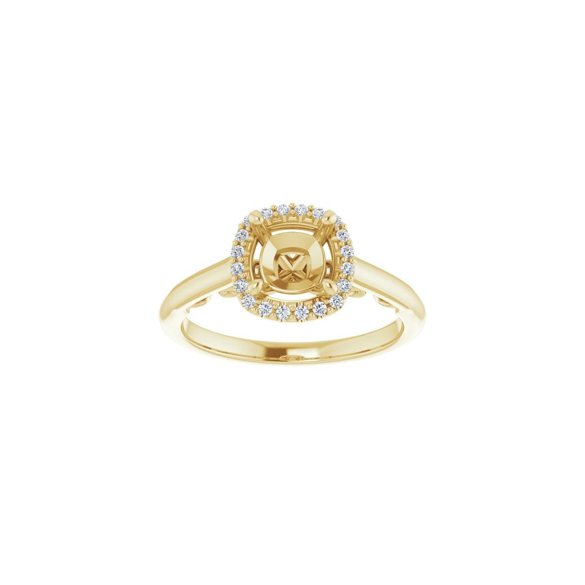 Cushion Halo-Style Engagement Ring Semi-Mount - gallery - Series 123082