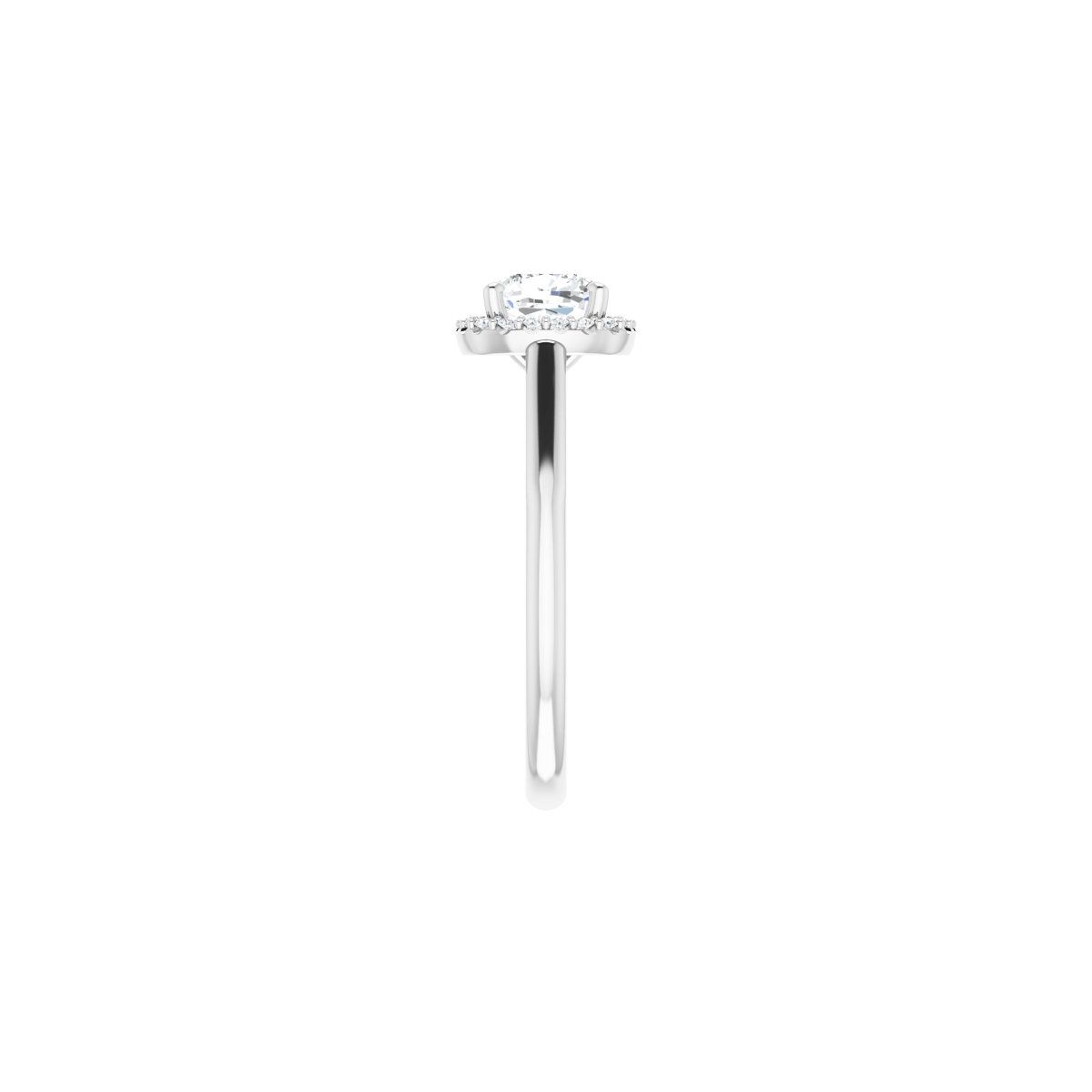 Cushion Halo-Style Engagement Ring Semi-Mount - gallery - Series 123082