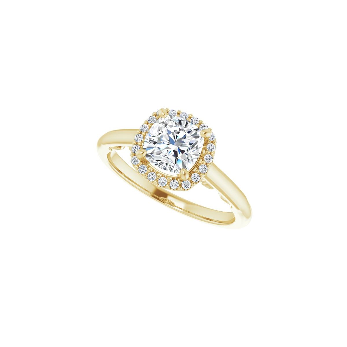 Cushion Halo-Style Engagement Ring Semi-Mount - gallery - Series 123082