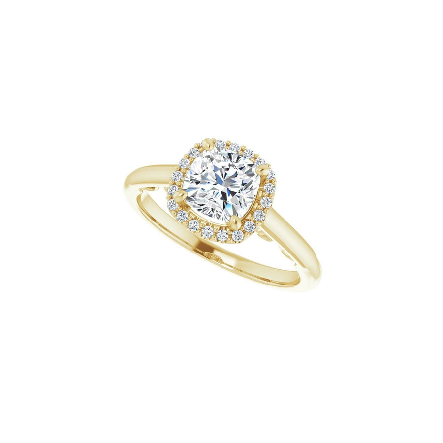 Cushion Halo-Style Engagement Ring Semi-Mount - gallery - Series 123082