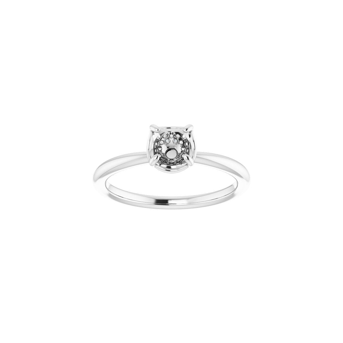 Round Hidden Halo-Style Engagement Ring Semi-Mount - gallery - Series 123289
