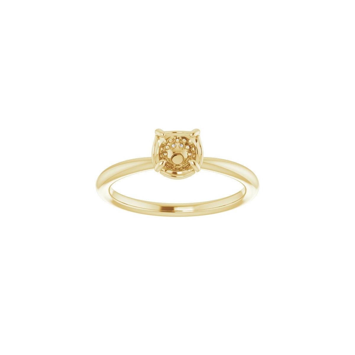 Round Hidden Halo-Style Engagement Ring Semi-Mount - gallery - Series 123289