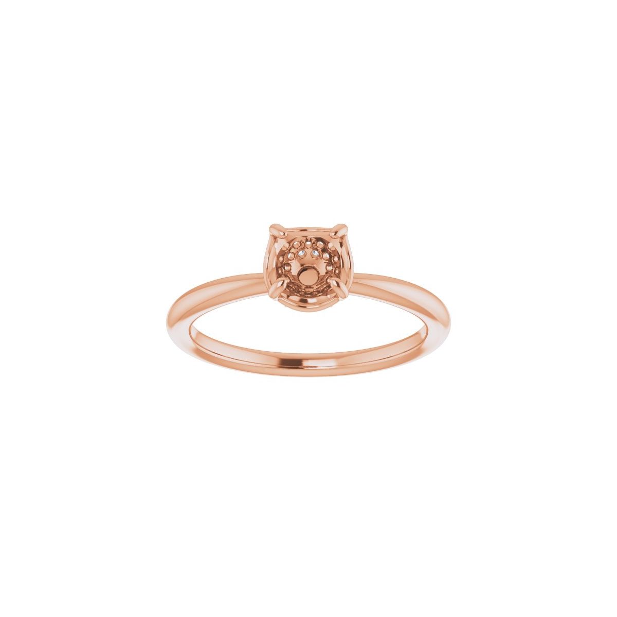 Round Hidden Halo-Style Engagement Ring Semi-Mount - gallery - Series 123289