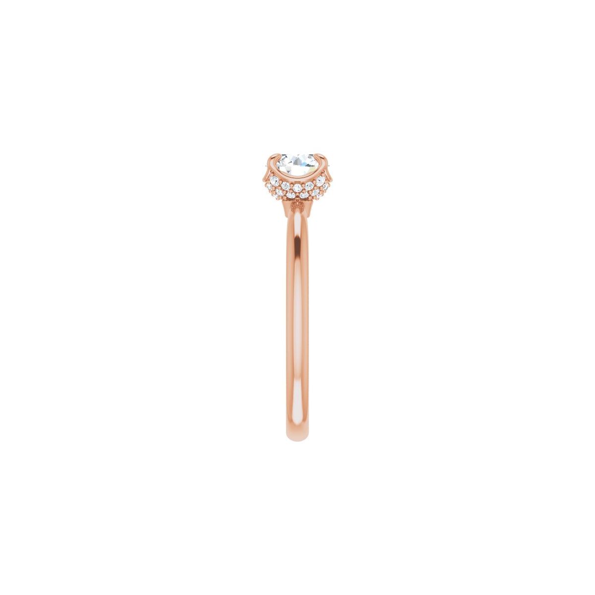 Round Hidden Halo-Style Engagement Ring Semi-Mount - gallery - Series 123289