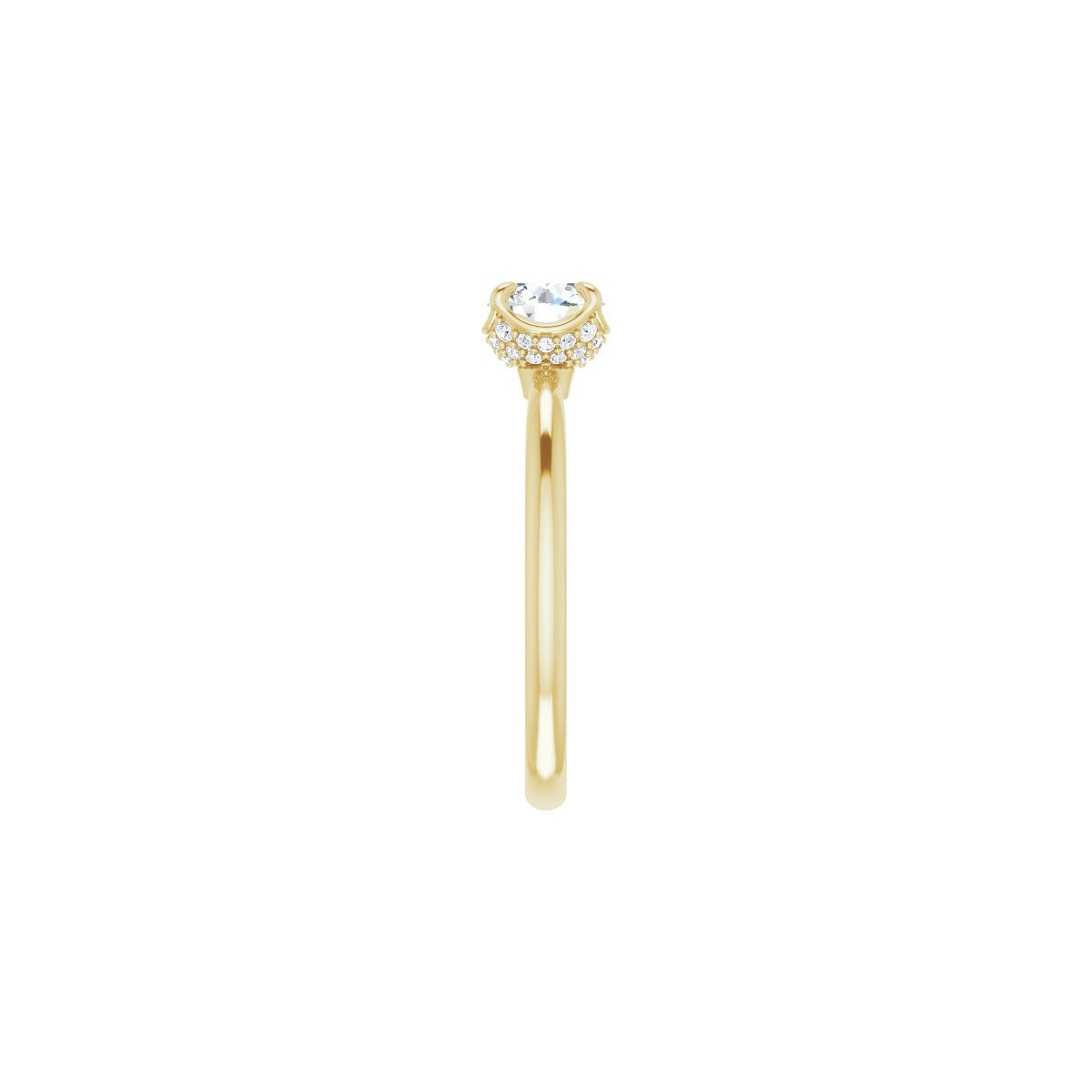 Round Hidden Halo-Style Engagement Ring Semi-Mount - gallery - Series 123289