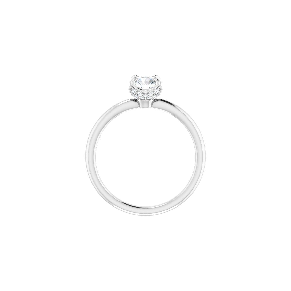 Round Hidden Halo-Style Engagement Ring Semi-Mount - gallery - Series 123289