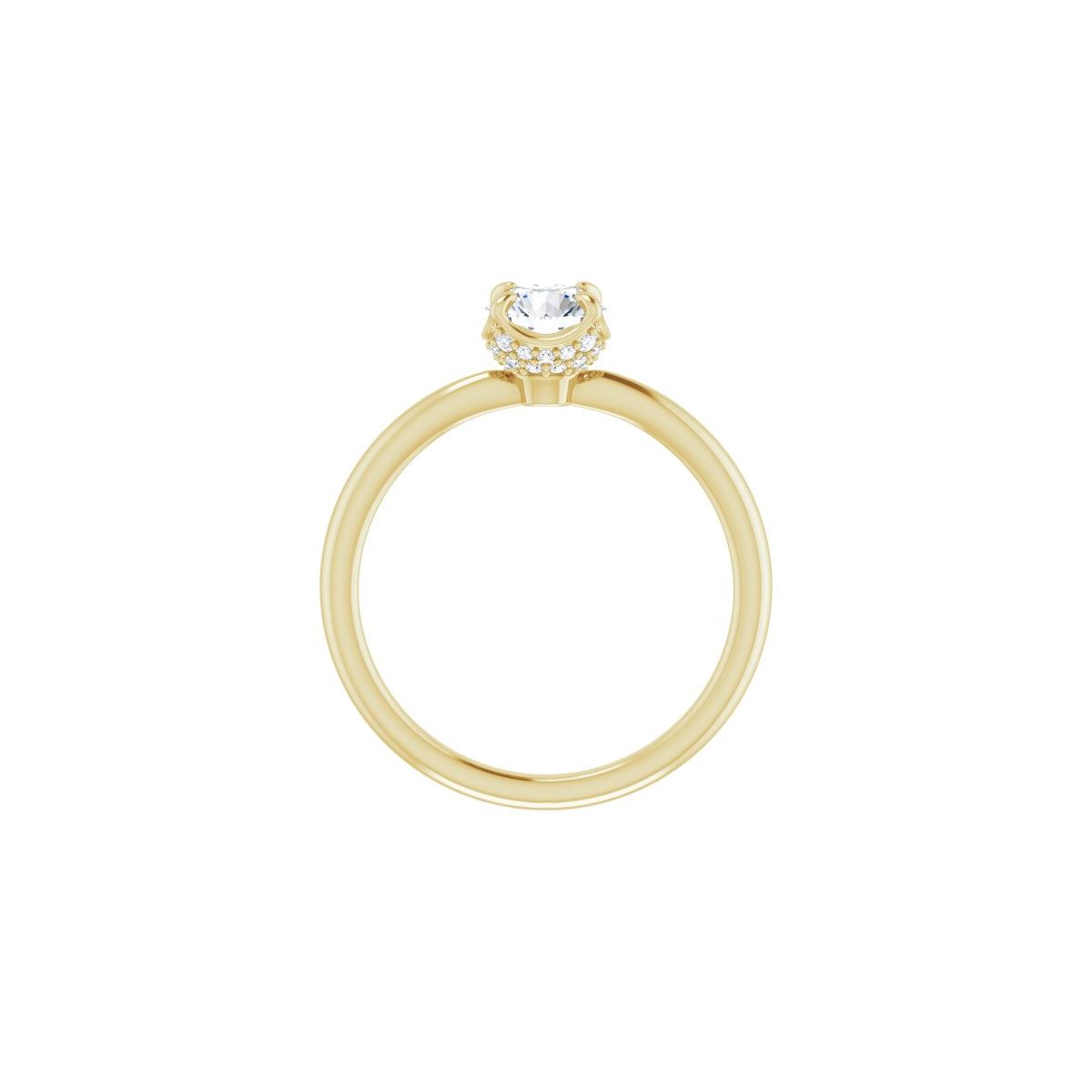 Round Hidden Halo-Style Engagement Ring Semi-Mount - gallery - Series 123289