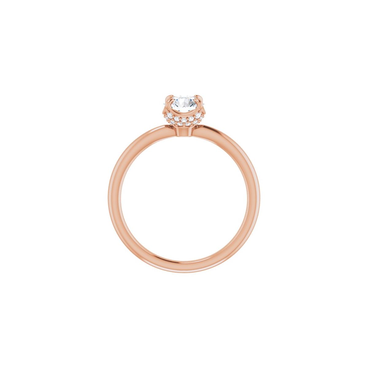 Round Hidden Halo-Style Engagement Ring Semi-Mount - gallery - Series 123289