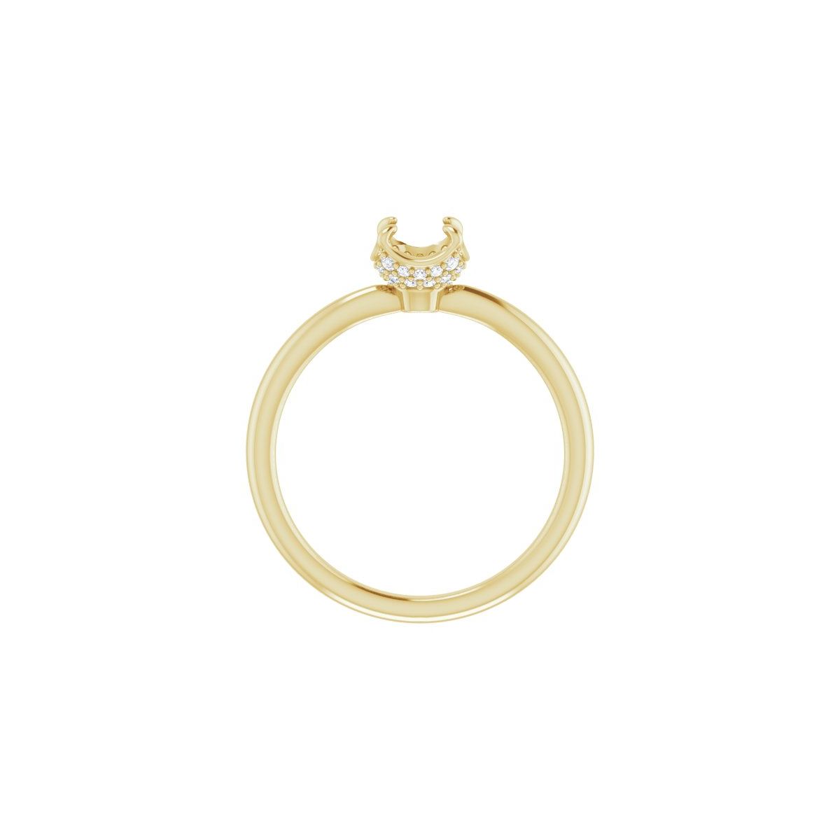 Round Hidden Halo-Style Engagement Ring Semi-Mount - gallery - Series 123289