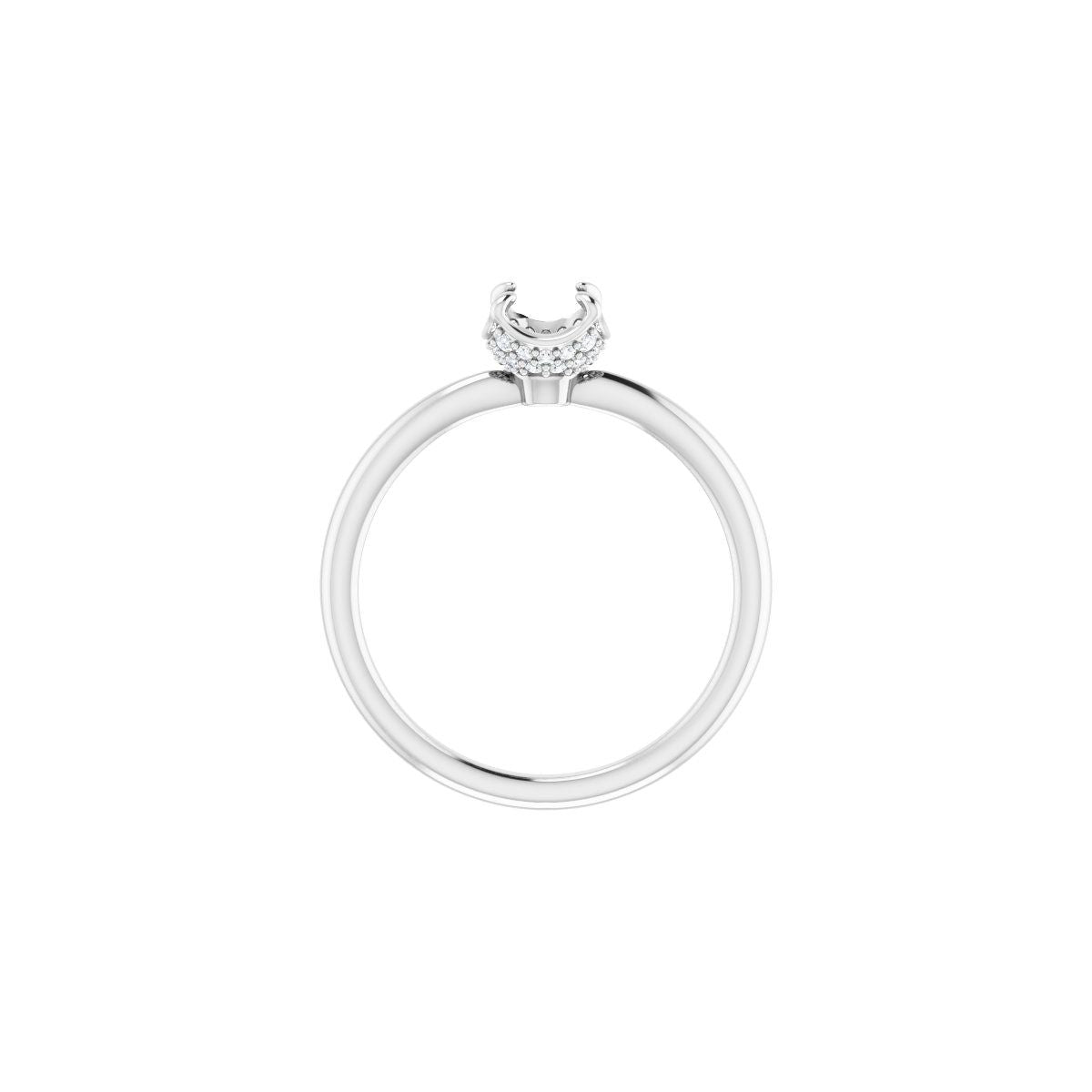Round Hidden Halo-Style Engagement Ring Semi-Mount - gallery - Series 123289