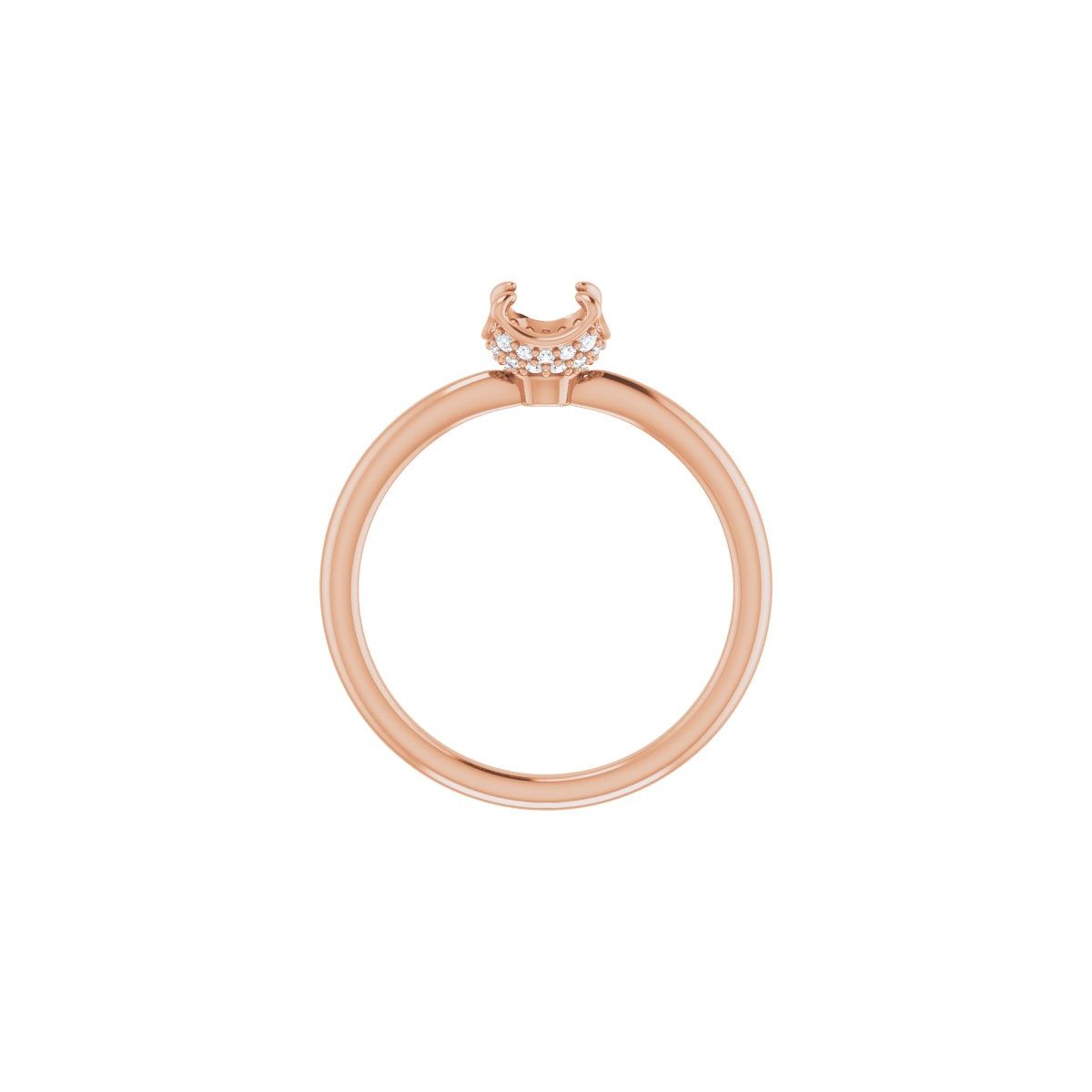 Round Hidden Halo-Style Engagement Ring Semi-Mount - gallery - Series 123289