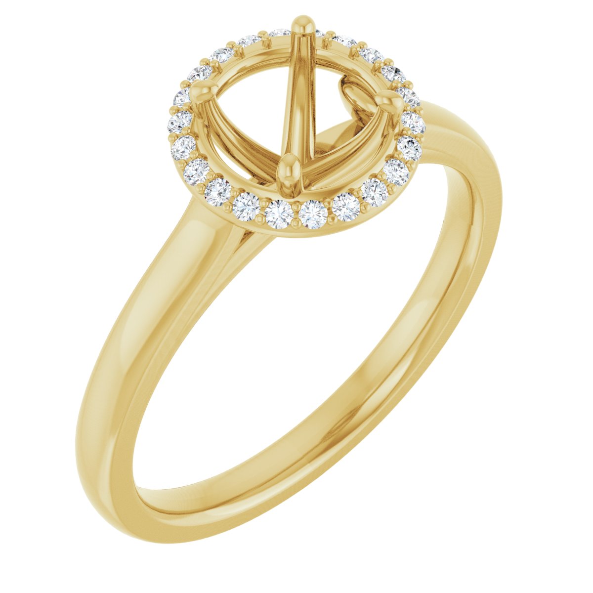 Round Halo-Style Engagement Ring Semi-Mount - gallery - Series 122060
