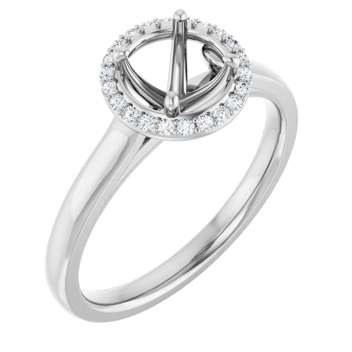 Round Halo-Style Engagement Ring Semi-Mount - gallery - Series 122060