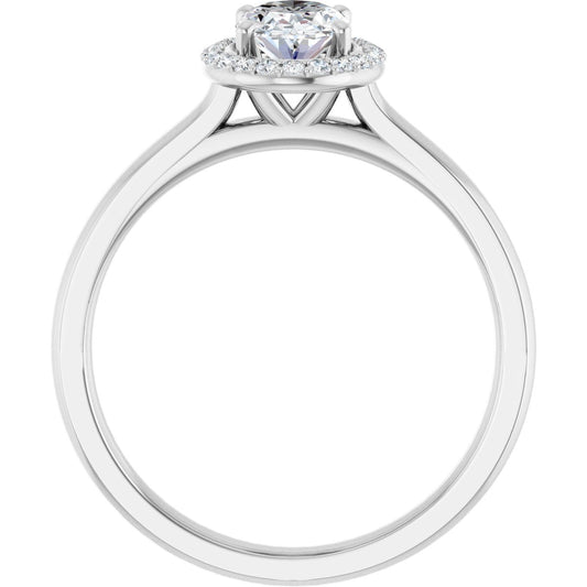 Oval Halo-Style Engagement Ring Semi-Mount - gallery - Series 122060