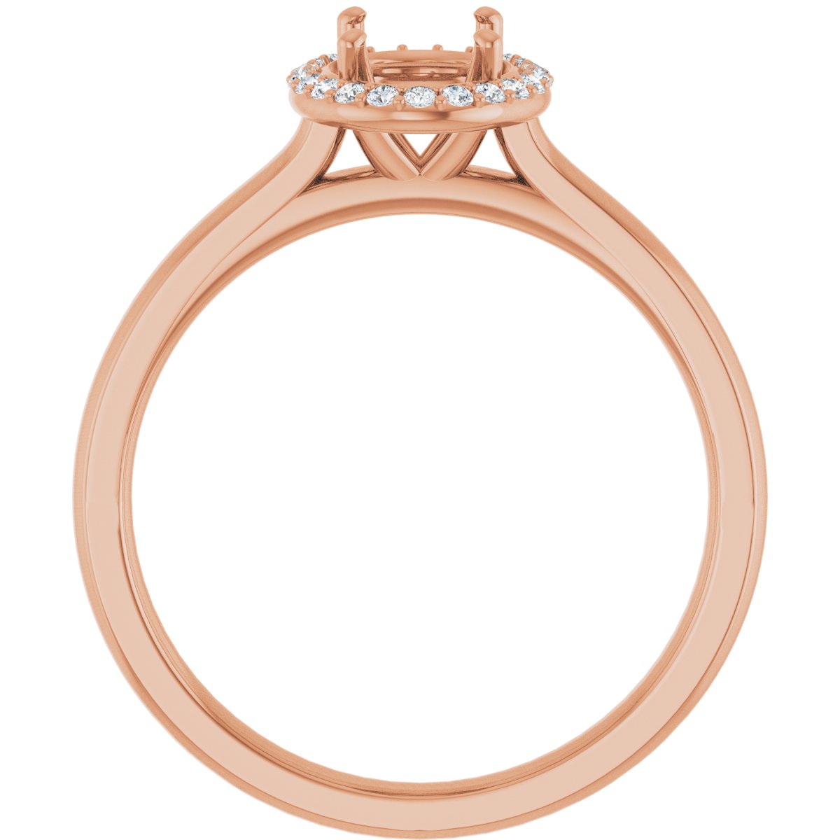 Oval Halo-Style Engagement Ring Semi-Mount - gallery - Series 122060
