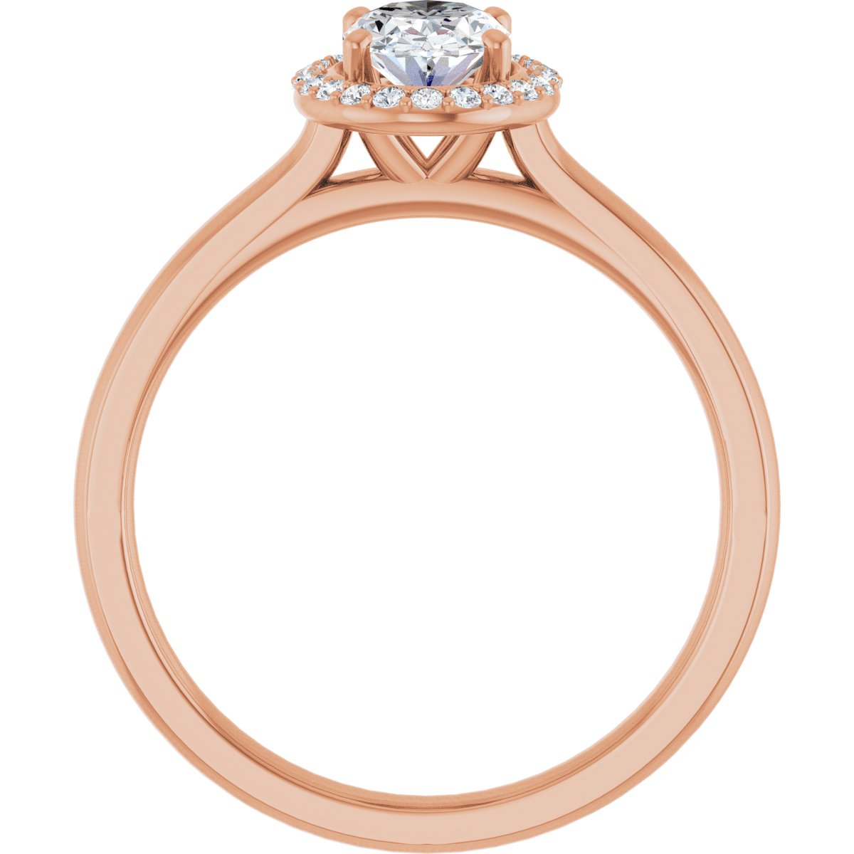 Oval Halo-Style Engagement Ring Semi-Mount - gallery - Series 122060