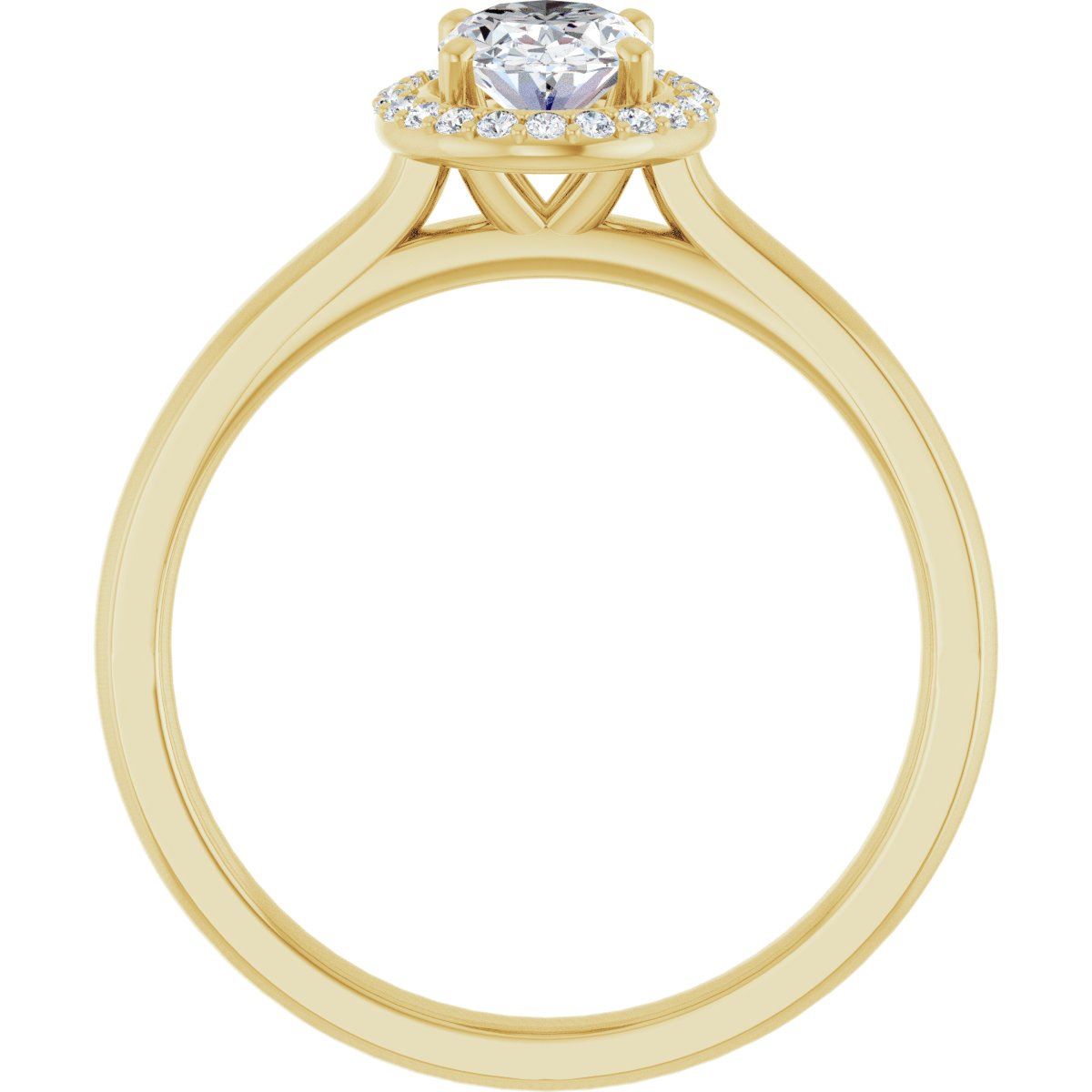 Oval Halo-Style Engagement Ring Semi-Mount - gallery - Series 122060