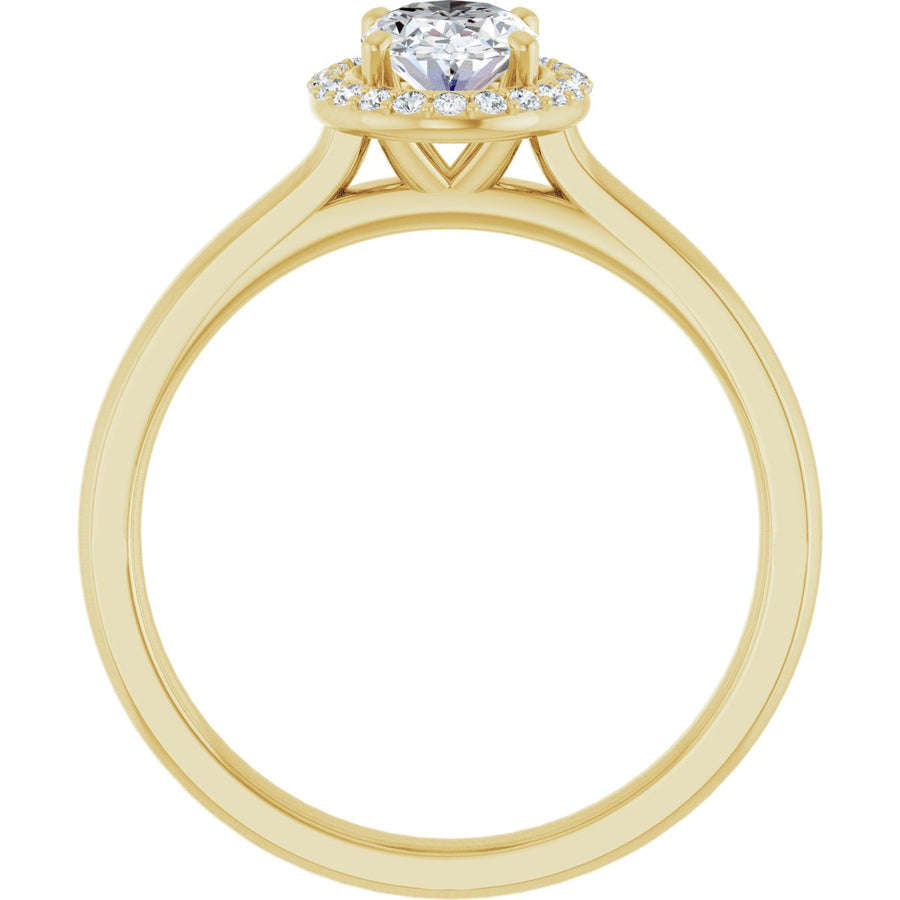 Oval Halo-Style Engagement Ring Semi-Mount - gallery - Series 122060