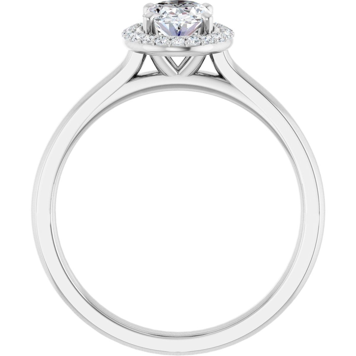 Oval Halo-Style Engagement Ring Semi-Mount - gallery - Series 122060