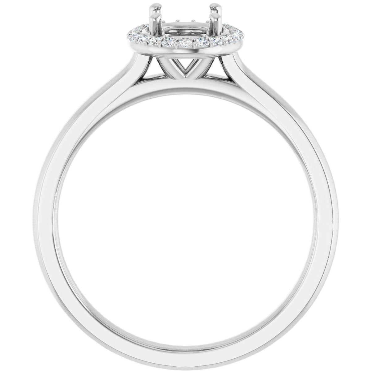 Oval Halo-Style Engagement Ring Semi-Mount - gallery - Series 122060