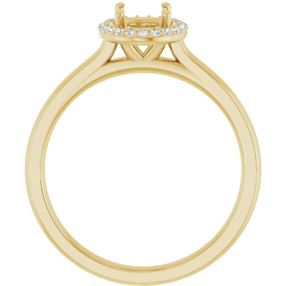 Oval Halo-Style Engagement Ring Semi-Mount - gallery - Series 122060