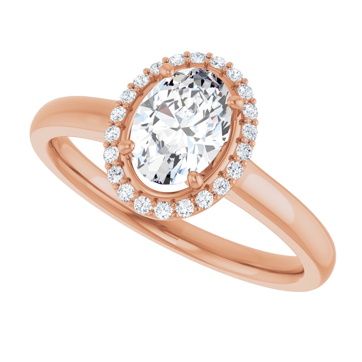 Oval Halo-Style Engagement Ring Semi-Mount - gallery - Series 122060