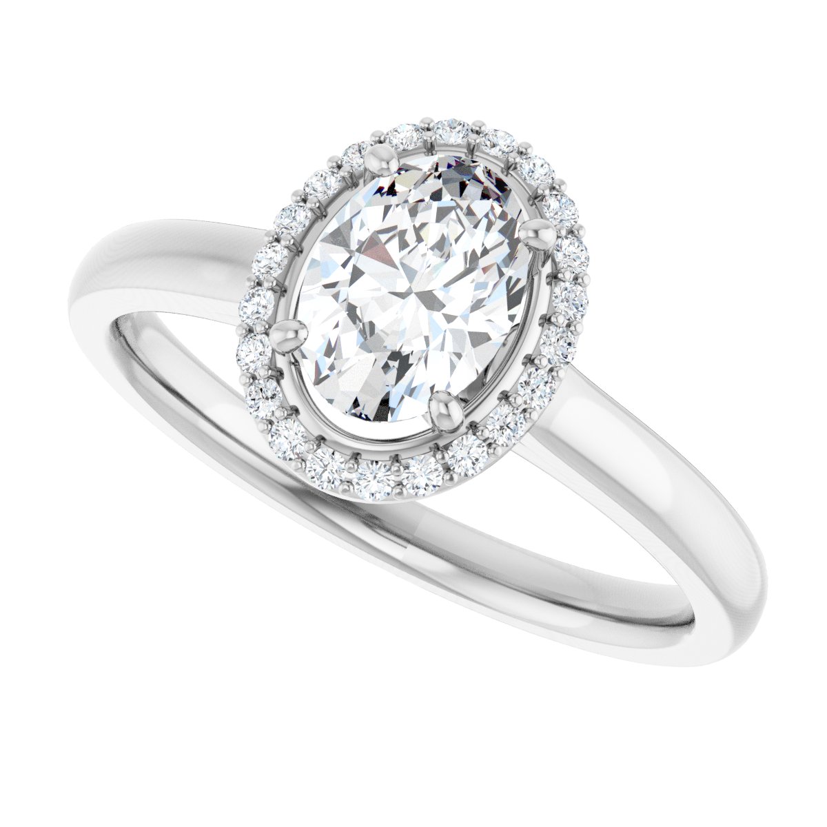 Oval Halo-Style Engagement Ring Semi-Mount - gallery - Series 122060