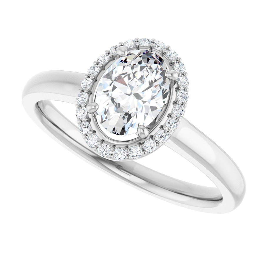 Oval Halo-Style Engagement Ring Semi-Mount - gallery - Series 122060