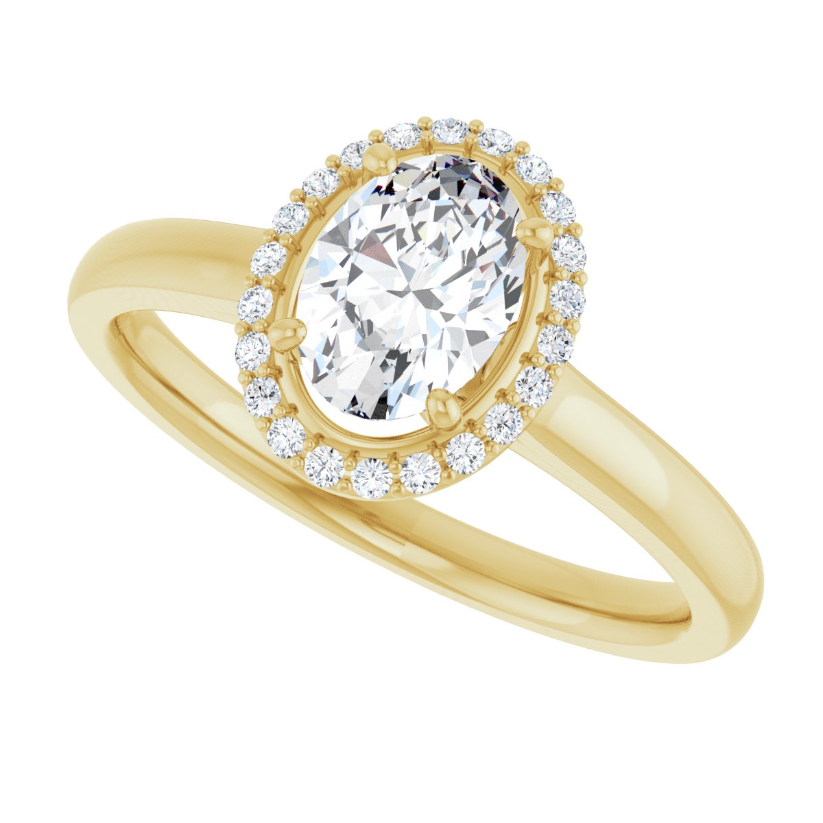Oval Halo-Style Engagement Ring Semi-Mount - gallery - Series 122060