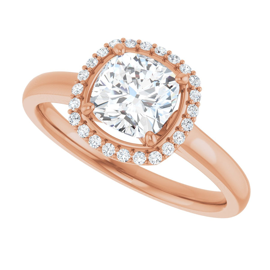 Cushion Halo-Style Engagement Ring Semi-Mount - gallery - Series 122060