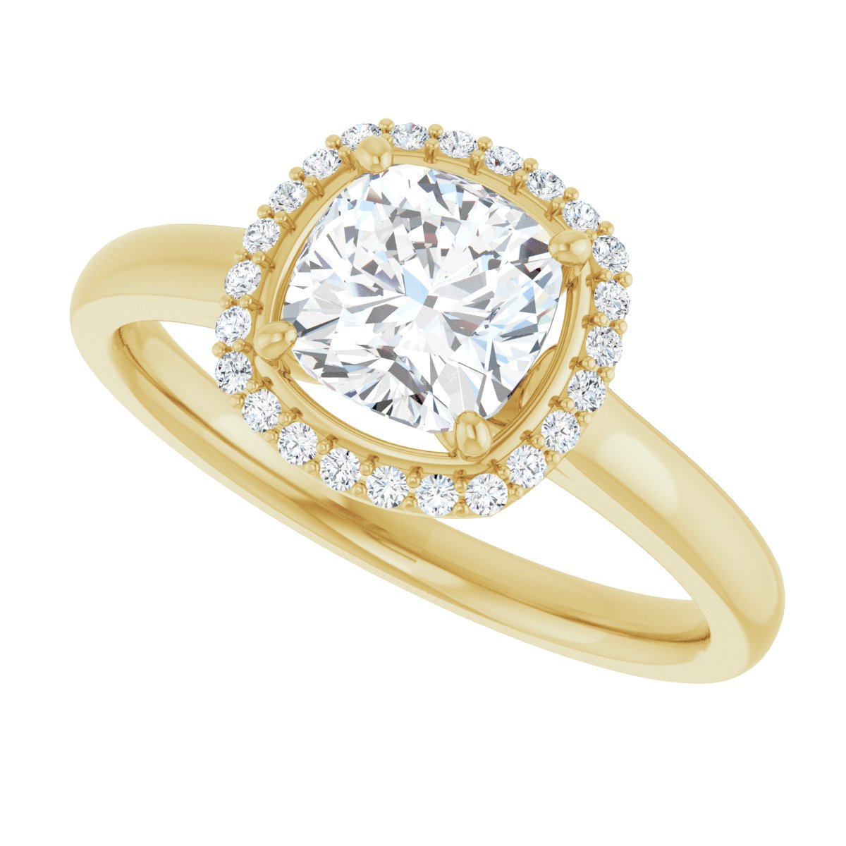 Cushion Halo-Style Engagement Ring Semi-Mount - gallery - Series 122060
