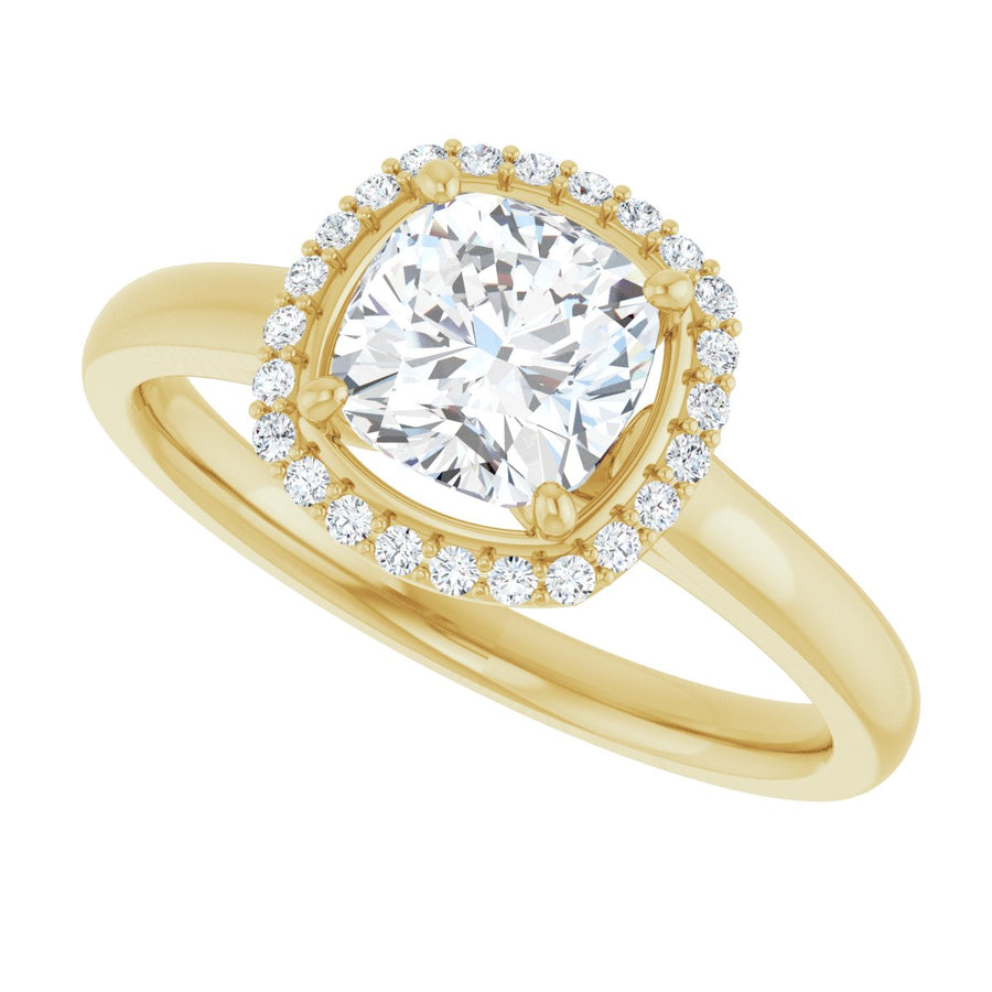 Cushion Halo-Style Engagement Ring Semi-Mount - gallery - Series 122060