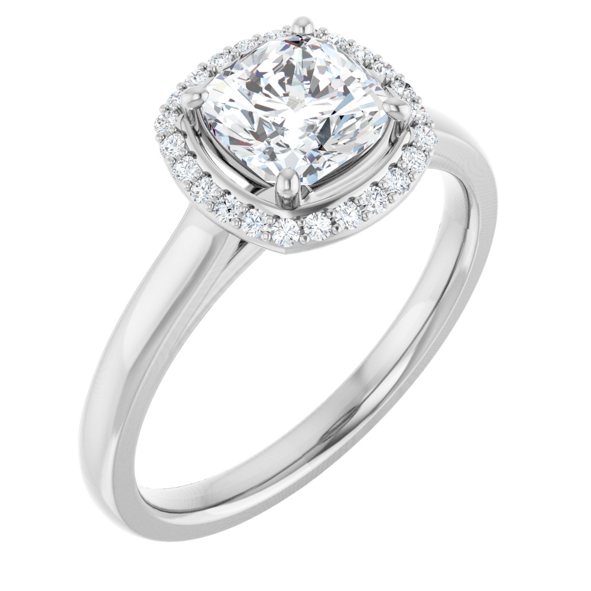 Cushion Halo-Style Engagement Ring Semi-Mount - gallery - Series 122060