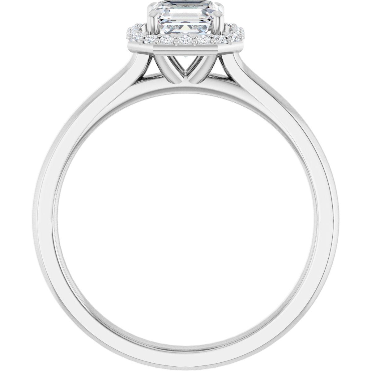 Asscher Halo-Style Engagement Ring Semi-Mount - gallery - Series 122060
